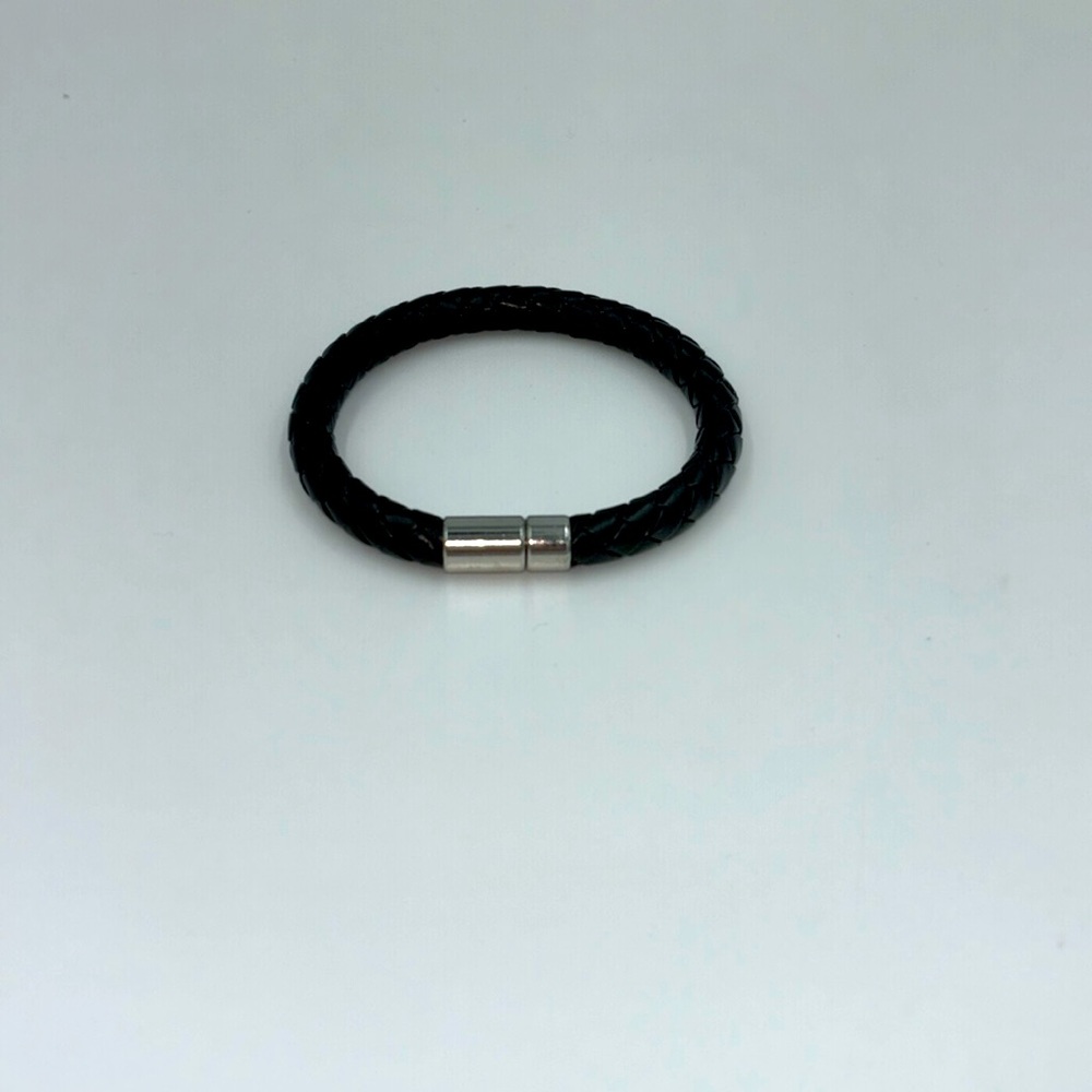 Black Braided Leather Bracelet